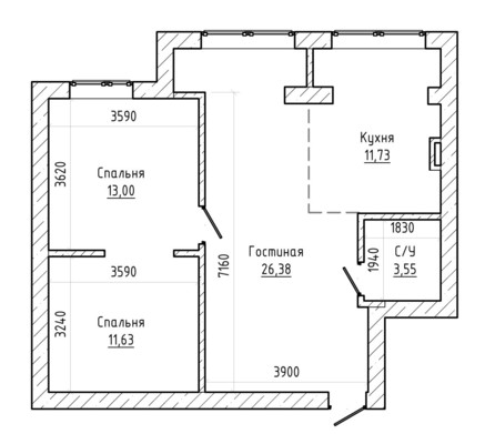 Продам двухкомнатную (2-комн.) квартиру, Оранжерейная ул, 7а, Нальчик г