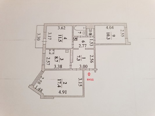 Продам трехкомнатную (3-комн.) квартиру, Победы пр-кт, 114, Липецк г