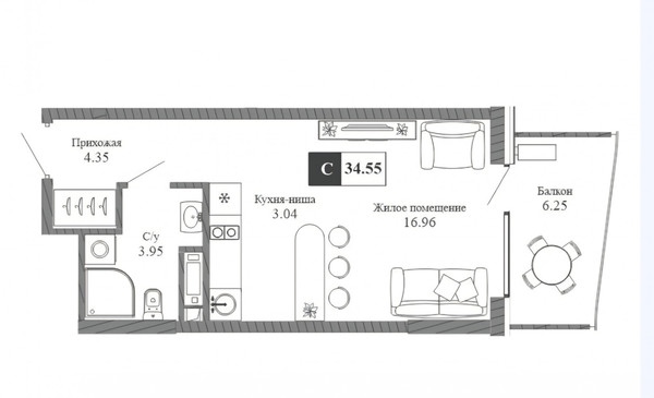 Продам однокомнатную (1-комн.) квартиру, Западная ул, 4к4, Алушта г