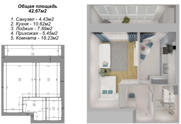 Продам однокомнатную (1-комн.) квартиру, Молодежная ул, 18Б, Семеновка с