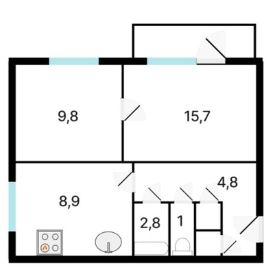 Продам двухкомнатную (2-комн.) квартиру, Олега Кошевого ул, 20, Казань г