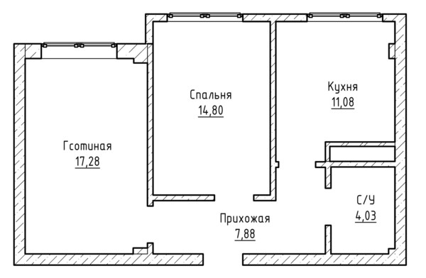Продам двухкомнатную (2-комн.) квартиру, Солнечная ул, 40, Нальчик г