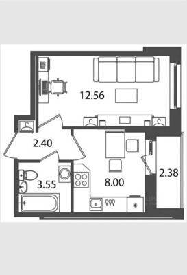 Продам однокомнатную (1-комн.) квартиру, Воронцовский б-р, 21к3, Мурино п