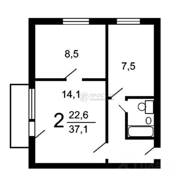Продам двухкомнатную (2-комн.) квартиру, Волгоградский пр-кт, 9с1, Москва г