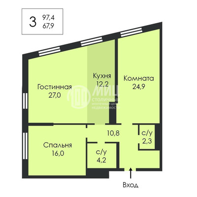 Продам трехкомнатную (3-комн.) квартиру, Петра Алексеева ул, 14, Москва г