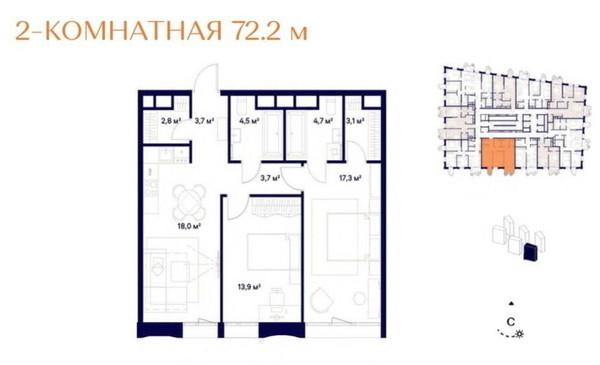 Продам двухкомнатную (2-комн.) квартиру, Сельскохозяйственная ул, 24Ак6, Москва г