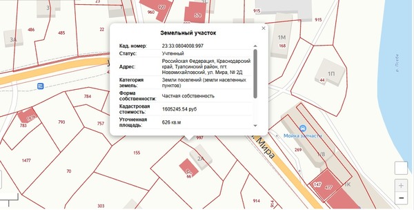 Продам землю для коммерческого использования 6,26 соток, ИЖС, Мира ул, Новомихайловский пгт