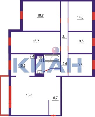 Продам многокомнатную квартиру, Комсомольский пр-кт, 3А, Красноярск г