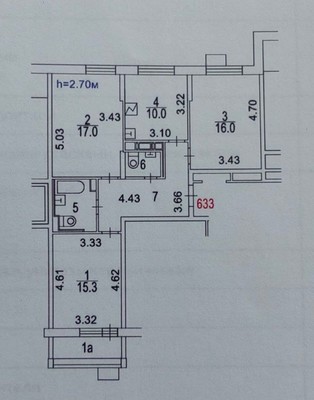 Продам трехкомнатную (3-комн.) квартиру, Надымский проезд, 15, Городище д