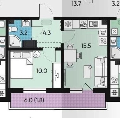 Продам однокомнатную (1-комн.) квартиру, Орлово-Денисовский пр-кт, 15к1, Санкт-Петербург г