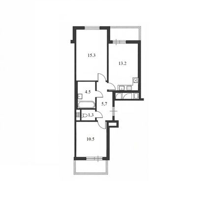 Продам двухкомнатную (2-комн.) квартиру, Старорусский пр-кт, 5к1 стр 1, Шушары п