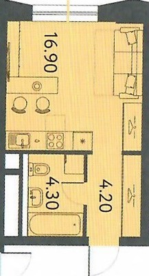 Сдам однокомнатную (1-комн.) квартиру, Годовикова ул, 11к3, Москва г