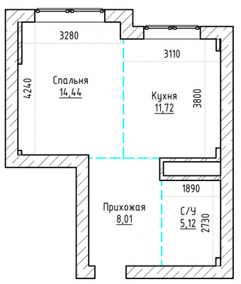 Продам однокомнатную (1-комн.) квартиру, Атажукина ул, 147к1, Нальчик г