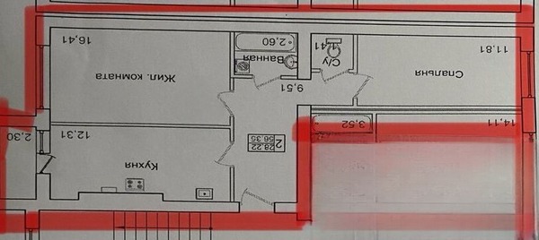 Продам двухкомнатную (2-комн.) квартиру, Елизаветинская ул, 1кБ, Калининград г