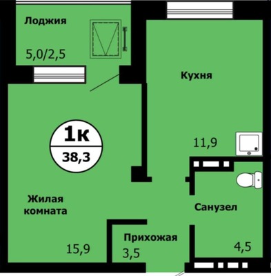 Продам однокомнатную (1-комн.) квартиру, Лесников ул, 49, Красноярск г