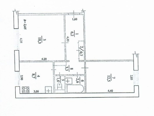 Продам двухкомнатную (2-комн.) квартиру, 1-й Микрорайон ул, 46, Эльбан рп