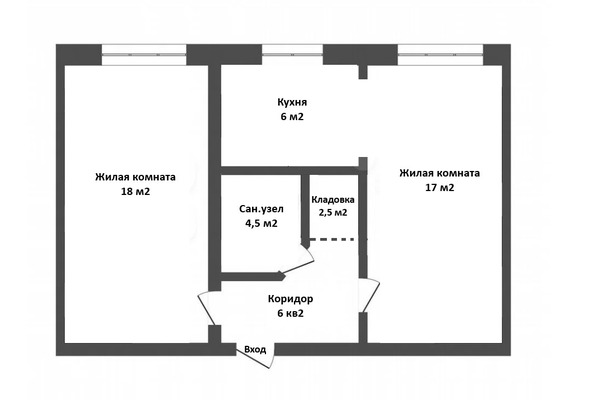 Продам двухкомнатную (2-комн.) квартиру, 2-й Римского-Корсакова пер, 11, Новосибирск г