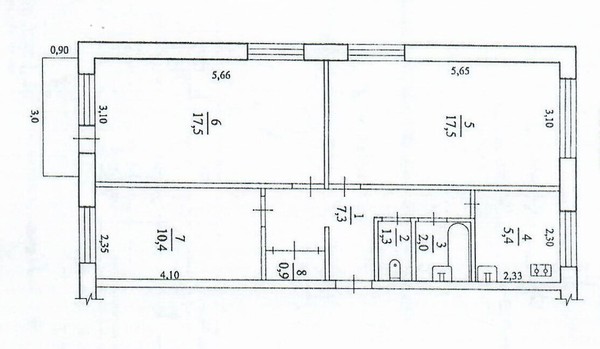 Продам трехкомнатную (3-комн.) квартиру, 1-й Микрорайон ул, 21, Эльбан рп