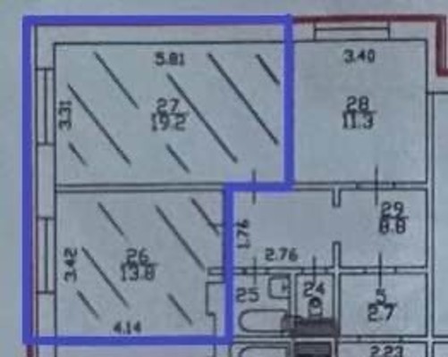 Продам 2-комн. в 3-комн. квартире, Маршала Новикова ул, 17, Санкт-Петербург г