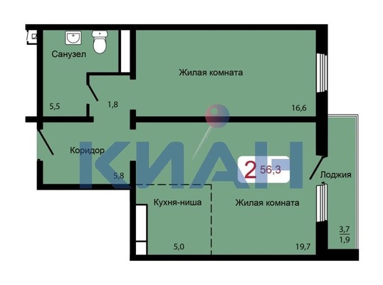 Продам однокомнатную (1-комн.) квартиру, Аральская ул, 41, Красноярск г