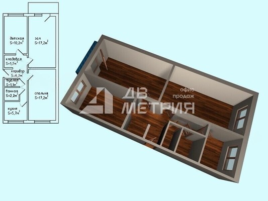 Продам трехкомнатную (3-комн.) квартиру, Им Антона Павловича Чехова сквер, 72, Южно-Сахалинск г