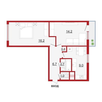 Продам двухкомнатную (2-комн.) квартиру, Дыбенко ул, 12к3, Санкт-Петербург г