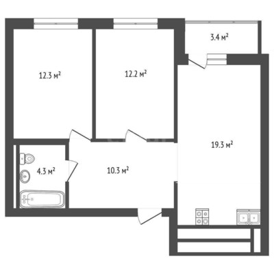 Продам двухкомнатную (2-комн.) квартиру, Строителей ул, 111, Ханты-Мансийск г