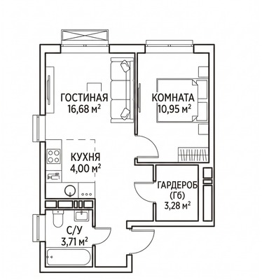 Продам однокомнатную (1-комн.) квартиру, Адмирала Корнилова ул, 76к1, завода Мосрентген п