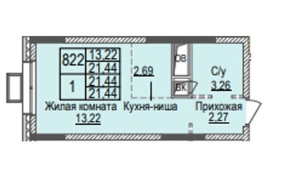 Продам однокомнатную (1-комн.) квартиру, Александровская ул, 3, Петрово-Дальнее с