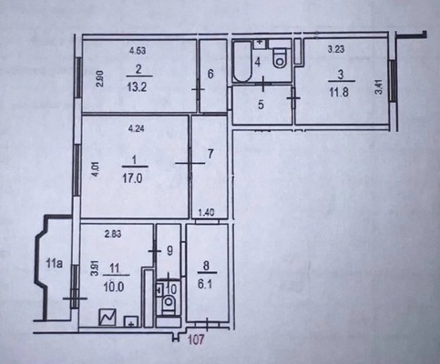 Продам трехкомнатную (3-комн.) квартиру, Брусилова ул, 21, Москва г