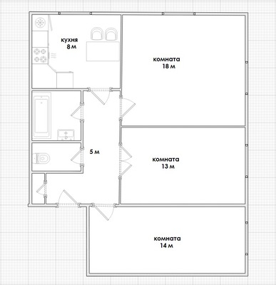 Продам трехкомнатную (3-комн.) квартиру, Чапаева ул, 7, Быково рп
