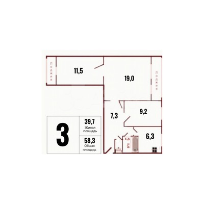 Продам трехкомнатную (3-комн.) квартиру, Луначарского пр-кт, 56к1, Санкт-Петербург г