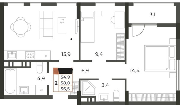 Продам двухкомнатную (2-комн.) квартиру, Караимская ул, 50, Симферополь г
