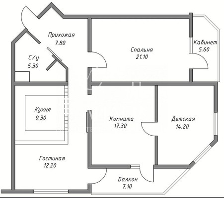 Продам трехкомнатную (3-комн.) квартиру, Виноградная ул, 2Б, Беранда с