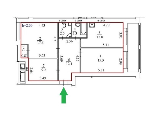 Продам трехкомнатную (3-комн.) квартиру, Борцов Революции ул, 1ак4, Пермь г