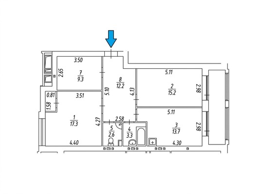 Продам трехкомнатную (3-комн.) квартиру, Борцов Революции ул, 1ак2, Пермь г