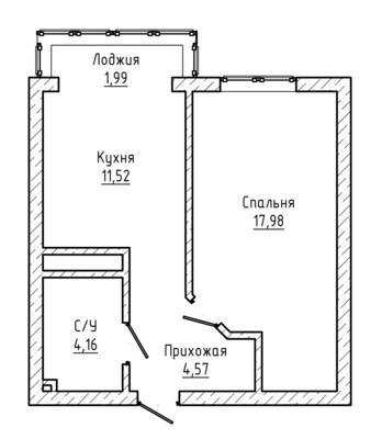 Продам однокомнатную (1-комн.) квартиру, Каменская ул, 23а, Шалушка с