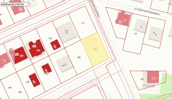 Продам участок 6,4 соток, ИЖС, Братьев Герговых ул, 62, Нальчик г, 0 км от города