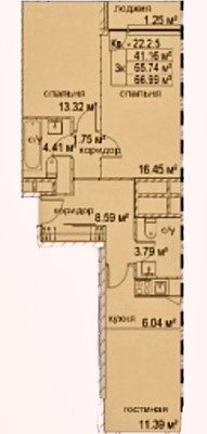 Продам трехкомнатную (3-комн.) квартиру, Красноармейская ул, 19, Люберцы г