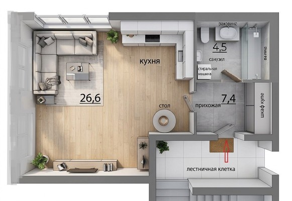 Продам однокомнатную (1-комн.) квартиру, Кременчугская ул, 9к1, Санкт-Петербург г
