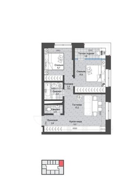 Продам двухкомнатную (2-комн.) , Юлиуса Фучика ул, 30А, Казань г