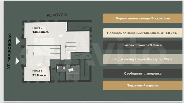 Сдам коммерческое помещение 148,6 м2, Московская ул, 30, Казань г