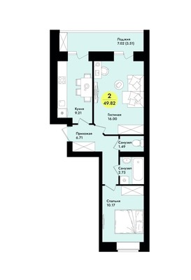Продам двухкомнатную (2-комн.) квартиру, Мира ул, 8, Йошкар-Ола г