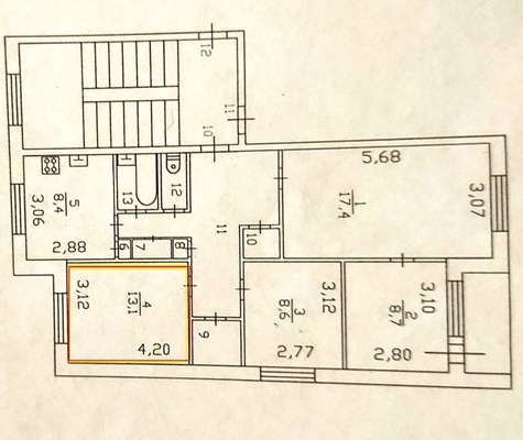 Продам комнату в 3-комн. квартире, 10, Новосел тер. СНТ
