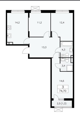 Продам трехкомнатную (3-комн.) квартиру, Прокшинский пр-кт, 5, Сосенское п