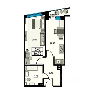 Продам однокомнатную (1-комн.) квартиру, Красноармейская ул, 157в/83, Ростов-на-Дону г