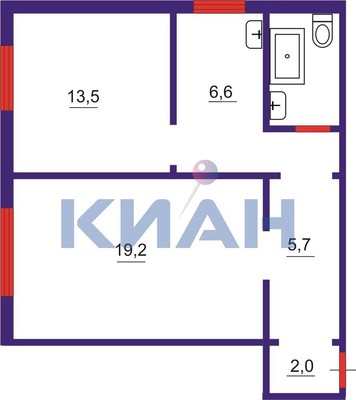 Продам двухкомнатную (2-комн.) квартиру, Пирогова ул, 1, Красноярск г