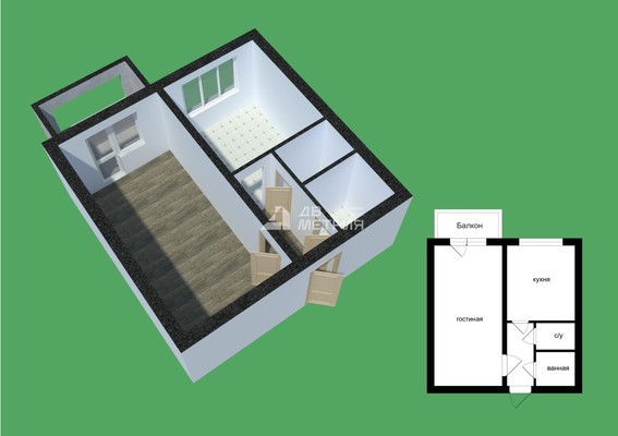 Продам однокомнатную (1-комн.) квартиру, Ленина ул, 329б, Южно-Сахалинск г