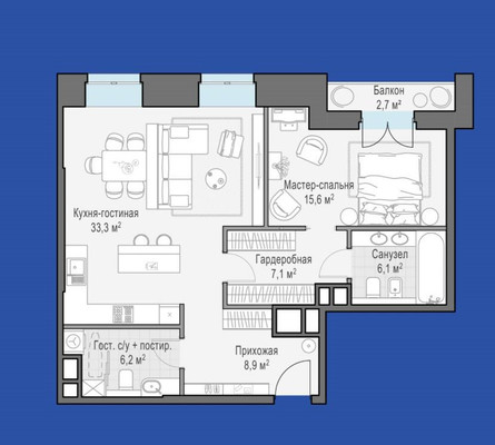 Продам двухкомнатную (2-комн.) квартиру, Потаповский пер, 5, Москва г