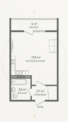 Продам однокомнатную (1-комн.) квартиру, им. Героя Пешкова ул, 14к3, Краснодар г